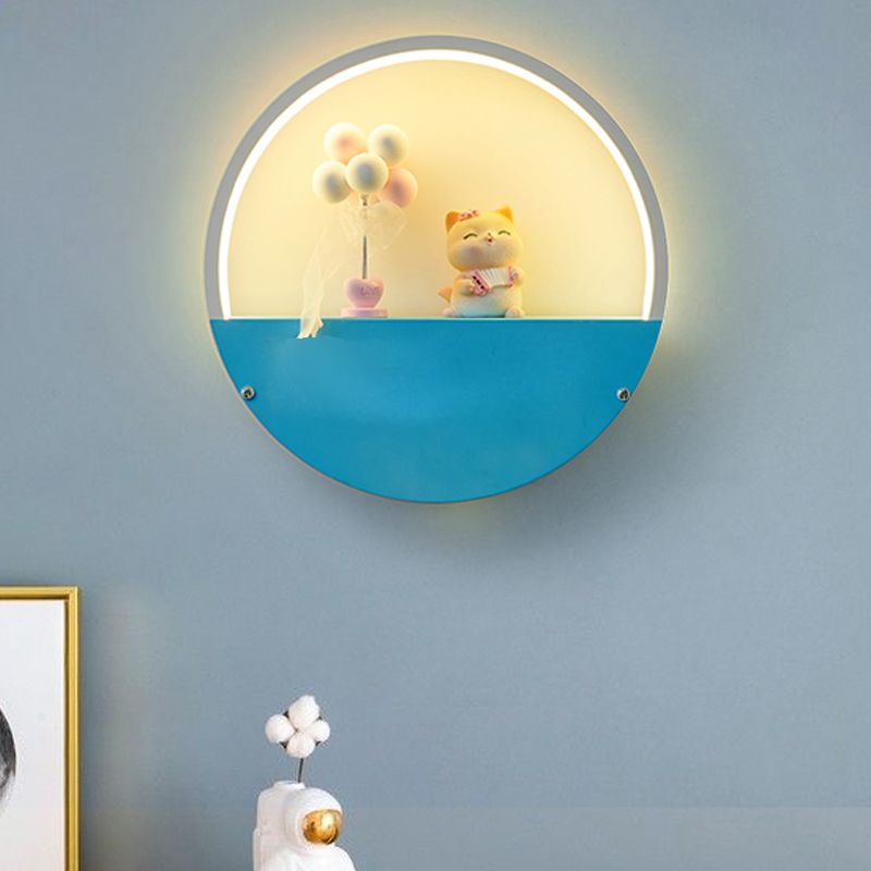 1 illuminazione da parete in metallo moderno per la parete del cerchio leggero per camera da letto