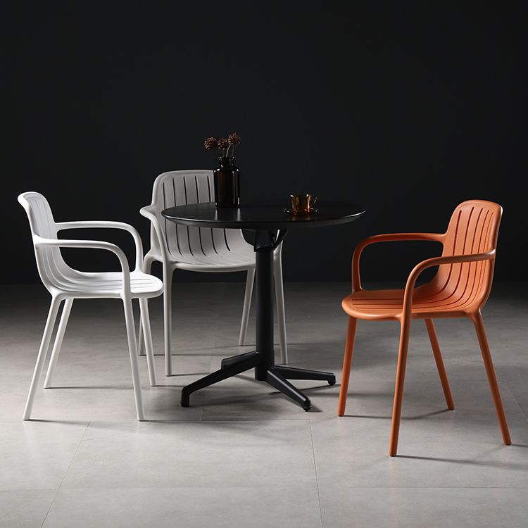 Contemporary Style Dining Chair Kitchen Dining Arm Side Chair with Plastic Legs