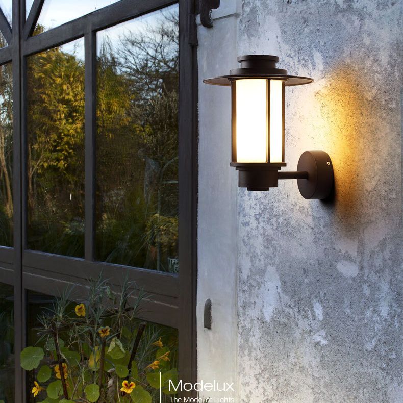 Industrial Style Outdoor Garden Wall Sconce Fixed Arm Waterproof Single Light Wall Lamp