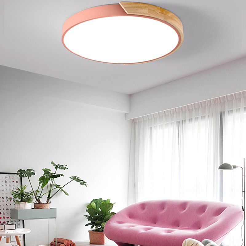 Moderne Makronen-LED-Deckenleuchte aus Eisen mit kreisförmiger Unterputzmontage für den Gang