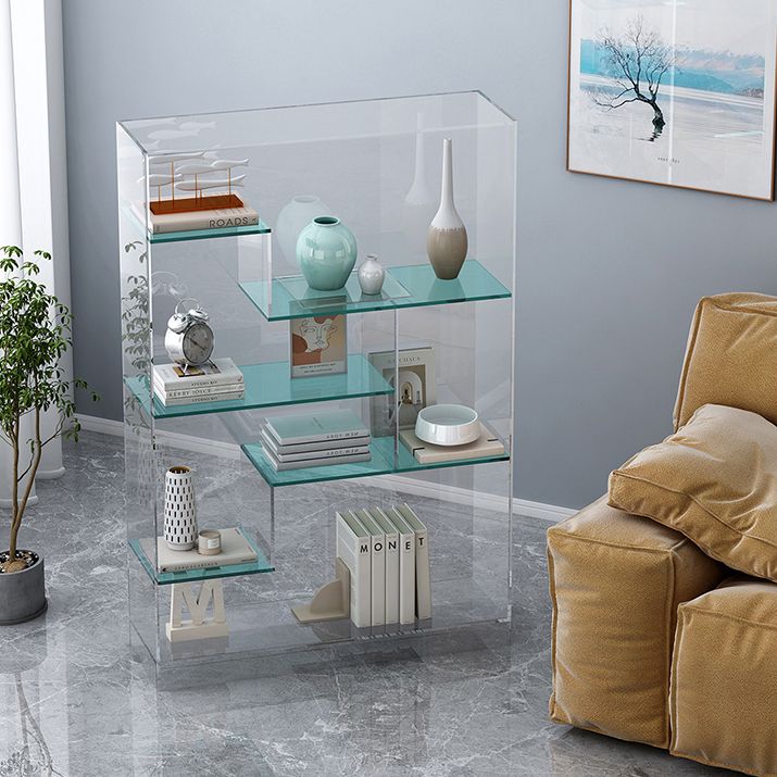 Contemporary Closed Back Standard Bookshelf Acrylic Bookcase