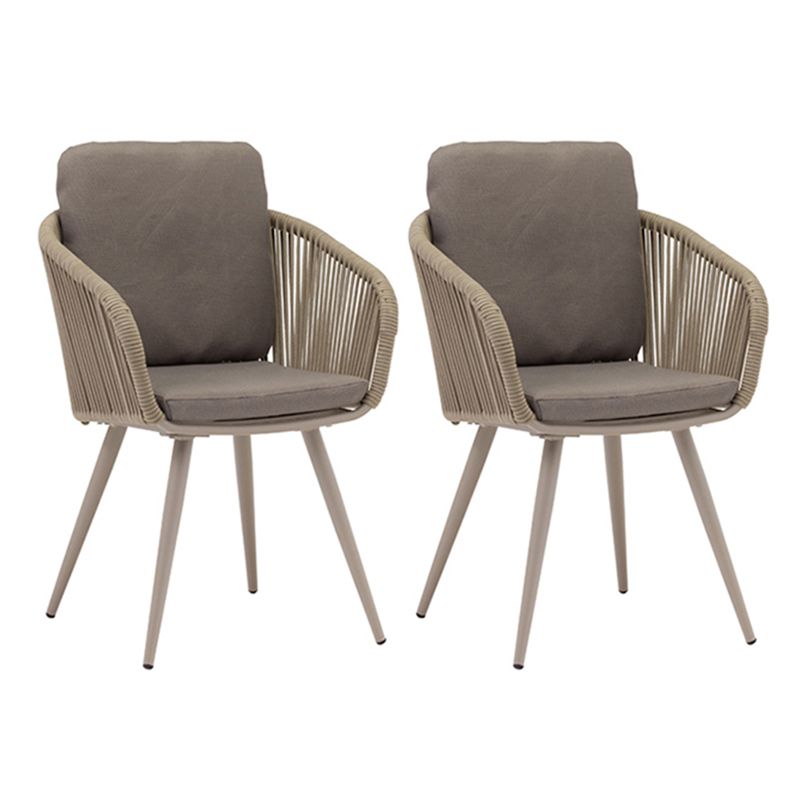 Outdoor Boho Dining Table Set 1/2/3/7 Pcs Metal and Stone Dining Set