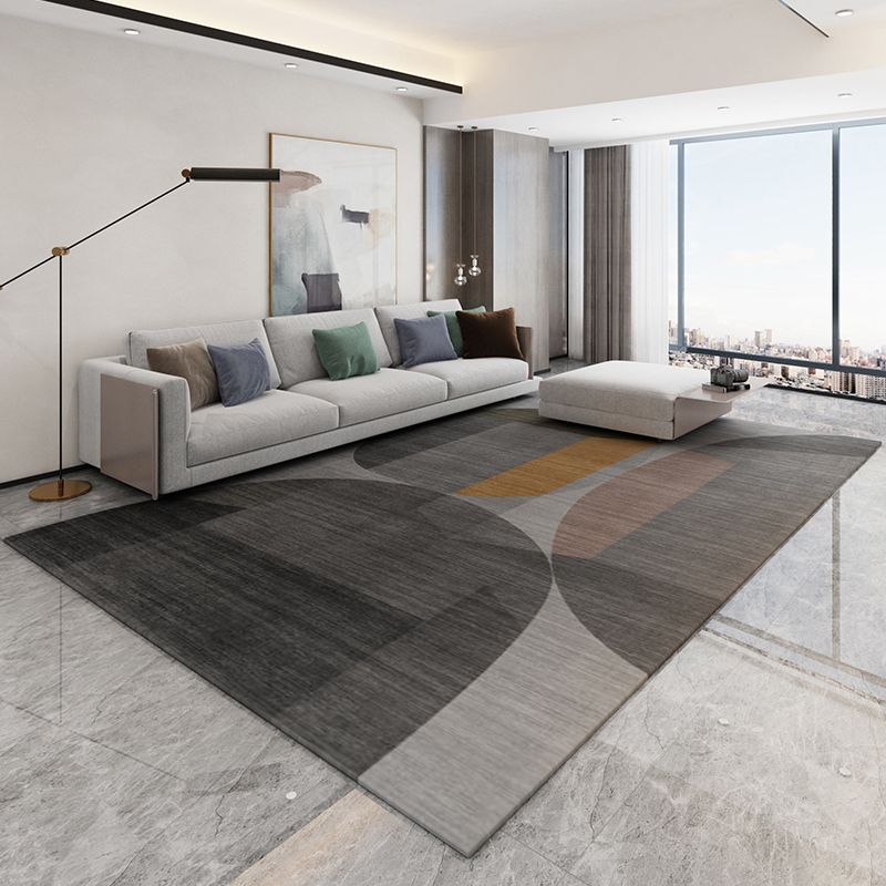 Geometría informal alfombra de poliéster de alfombra de alfombra estampada alfombra resistente a las manchas para la decoración del hogar