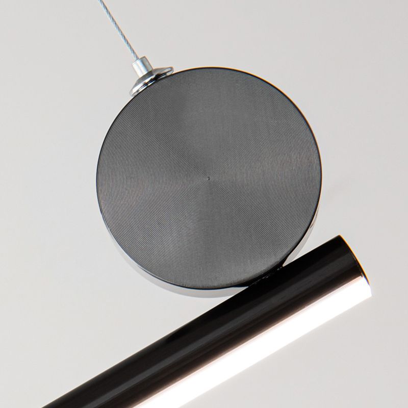 Contemporary Linear Shape Hanging Light Fixture Metal 1 Light Island Pendant Light