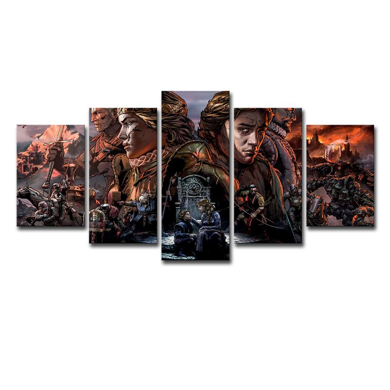 Game Character Thronebreakers Wall Decor Modern Canvas Print Wall Art in Brown