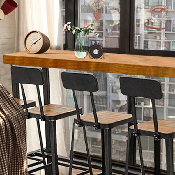 Wood Rectangle Top Counter Table Industrial 42-inch Height Table for Dining Room