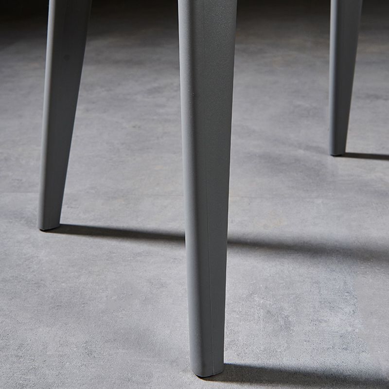 Scandinavian Restaurant Plastic Side Chair Open Back Matte Finish Dining Chair