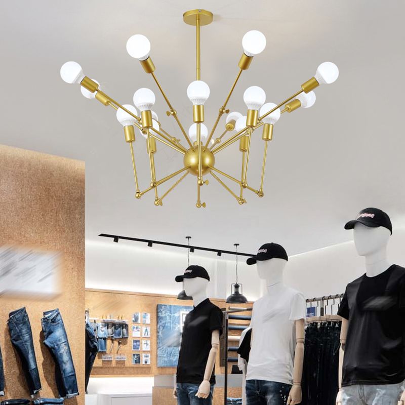 Spider Chandelier Lighting Fixtures Industrial Multi-Head Suspension Light for Living Room