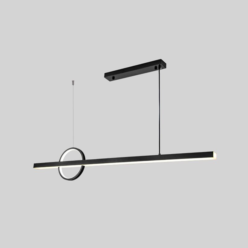 Contemporary Creative Simplicity Island Light Acrylic Shade Long Strip Hanging Light for Dining Room