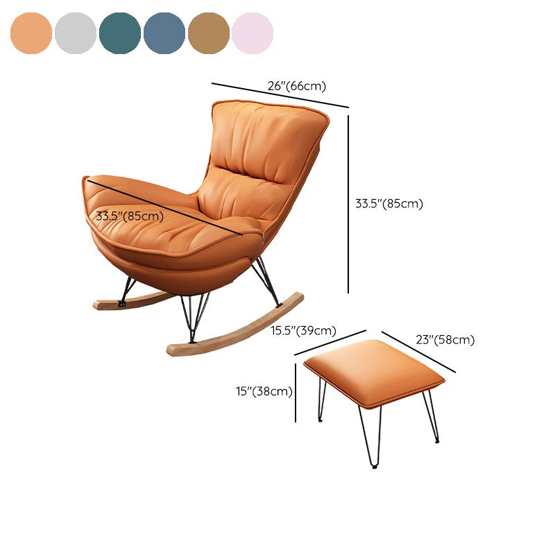 Contemporary Rocker Upholstered Tufted Cushions with Dark legs Glider