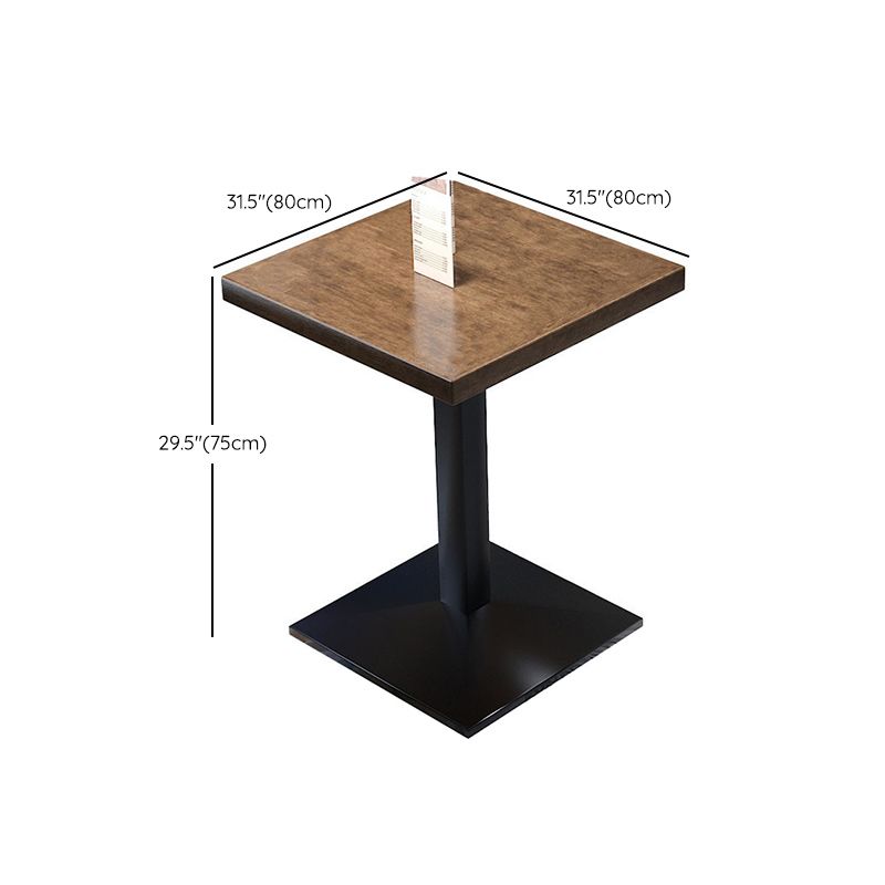 Metal Industrial Pedestal Dining Table Wood Top Table for Kitchen and Dining Room