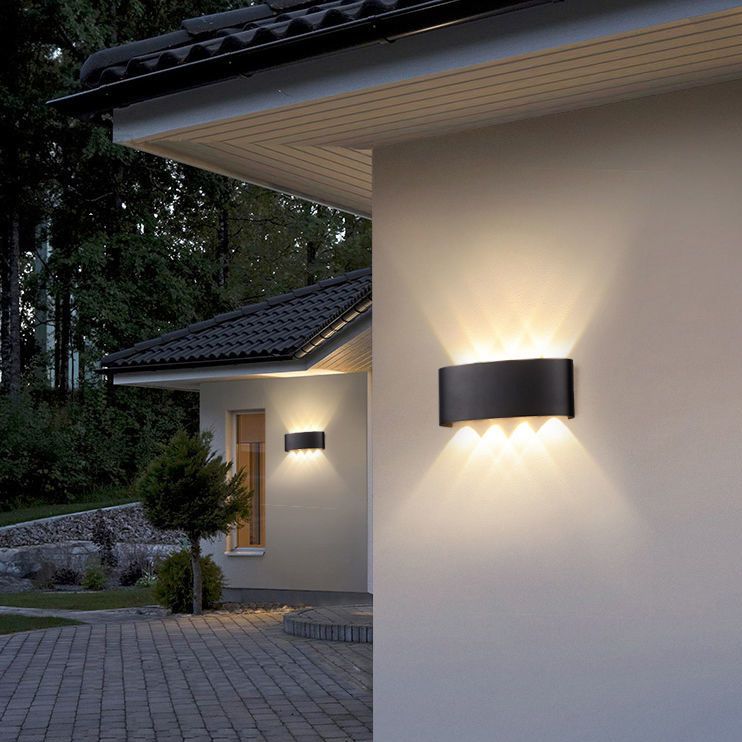 Square Shade Wall Lighting Modern Style Metal Multi Lights Sconce Lamp in Black