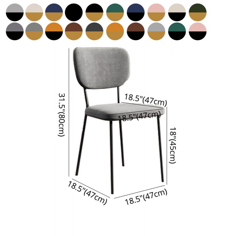 Sillas de comedor de metal nórdico, silla sin brazos con respaldo abierto para restaurante (juego de 2)