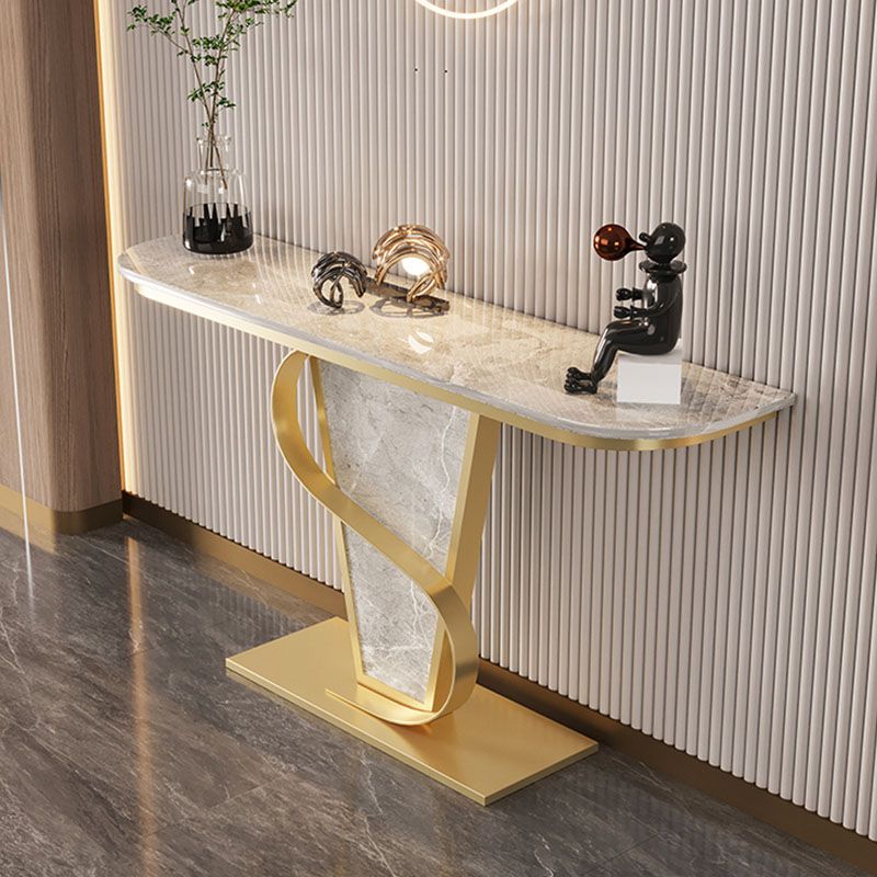 Glam Style Sofa Table Slate Top Console Accent Table for Entryway