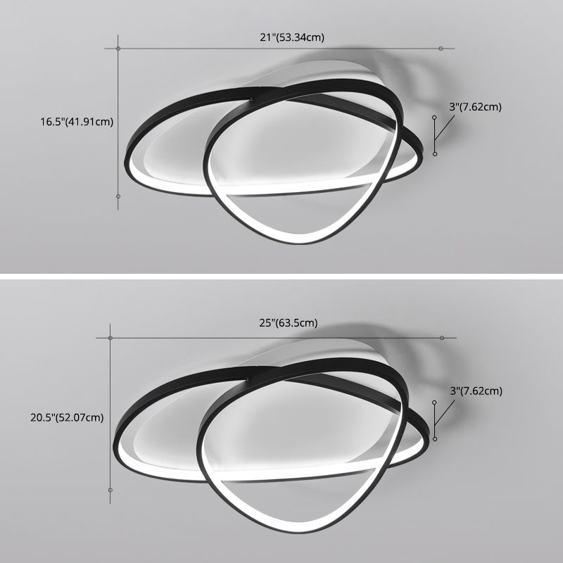Linear Acrylic Flush Mount Modern Style 2-Light Ceiling Light Fixture for Bedroom