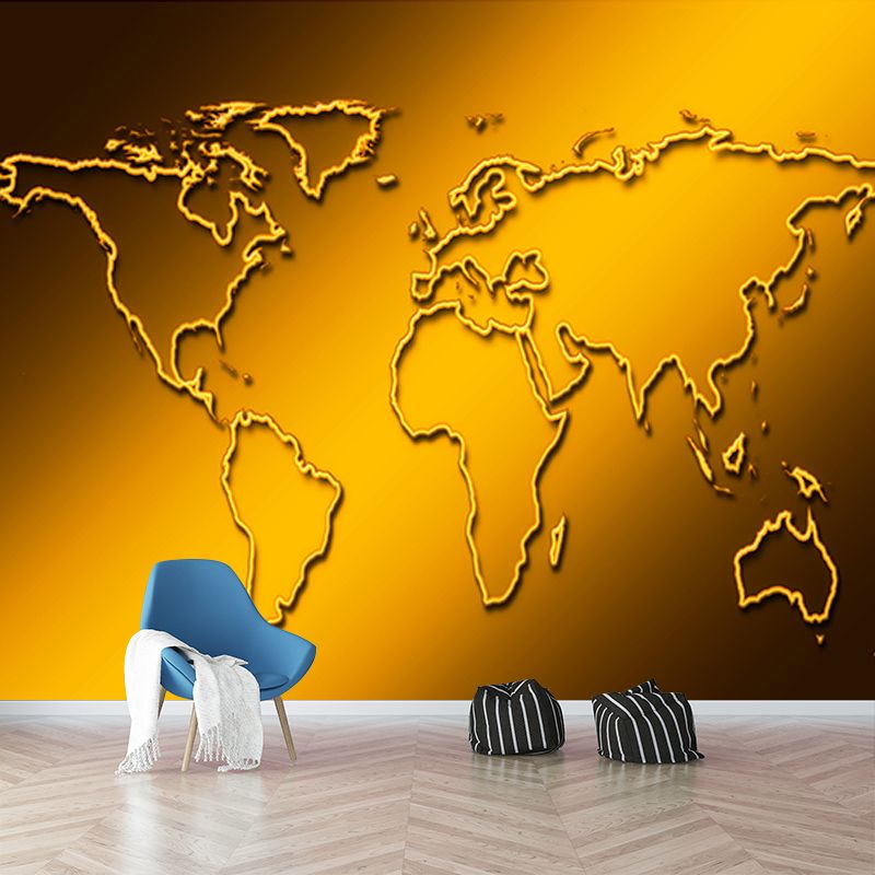 Modern Map Illustration Wall Mural Contemporary Wall Decoration for Bedroom