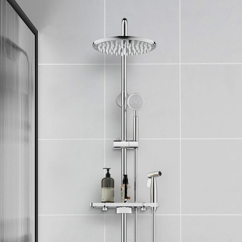 Modern Shower System Handle Lever Wall Mounted Copper Shower System