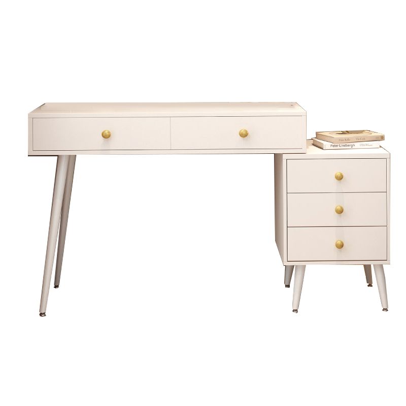 Modern White Solid Wood Makeup Vanity Desk Bedroom Vanity Dressing Table Set