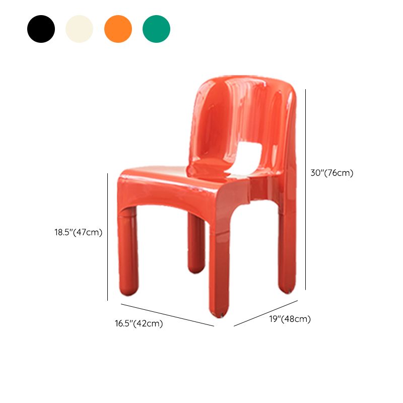 Modern Armless Dining Chair Open Back Side Plastic Chair for Restaurant
