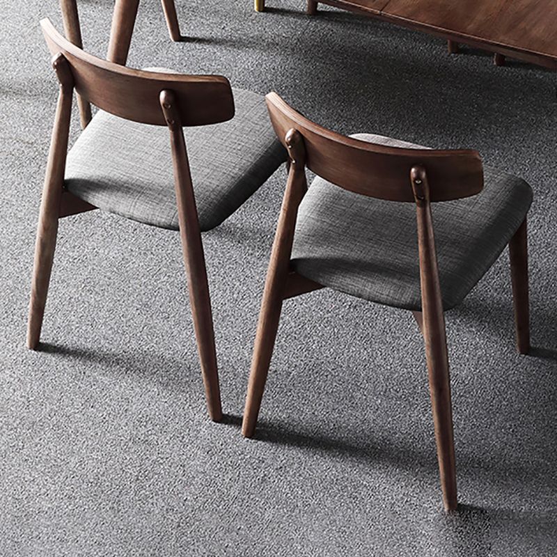 Silla de comedor de madera estilo escandinavo, silla auxiliar de comedor con respaldo abierto (juego de 2)