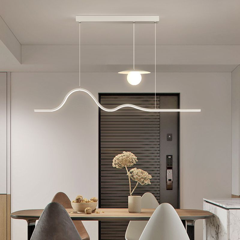 Modern 2/3/5-Light Kitchen Island Lighting White Shaded Island Pendant Lighting