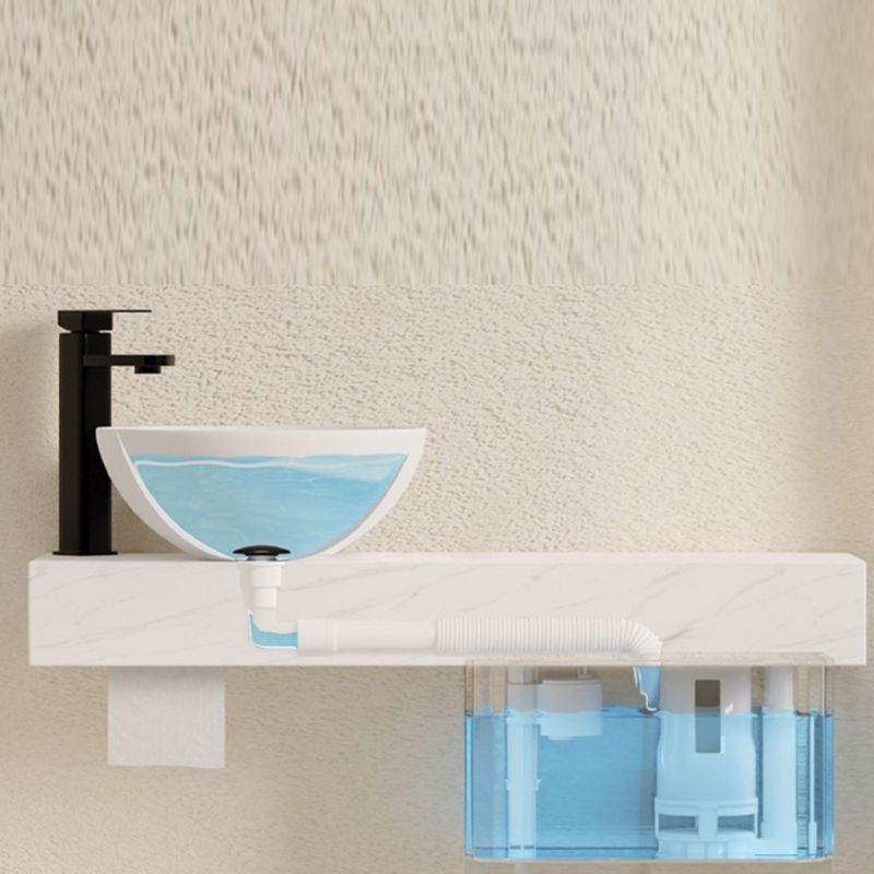 Contemporary White Ceramic Flush Toilet Floor Mounted Urine Toilet with Seat for Washroom