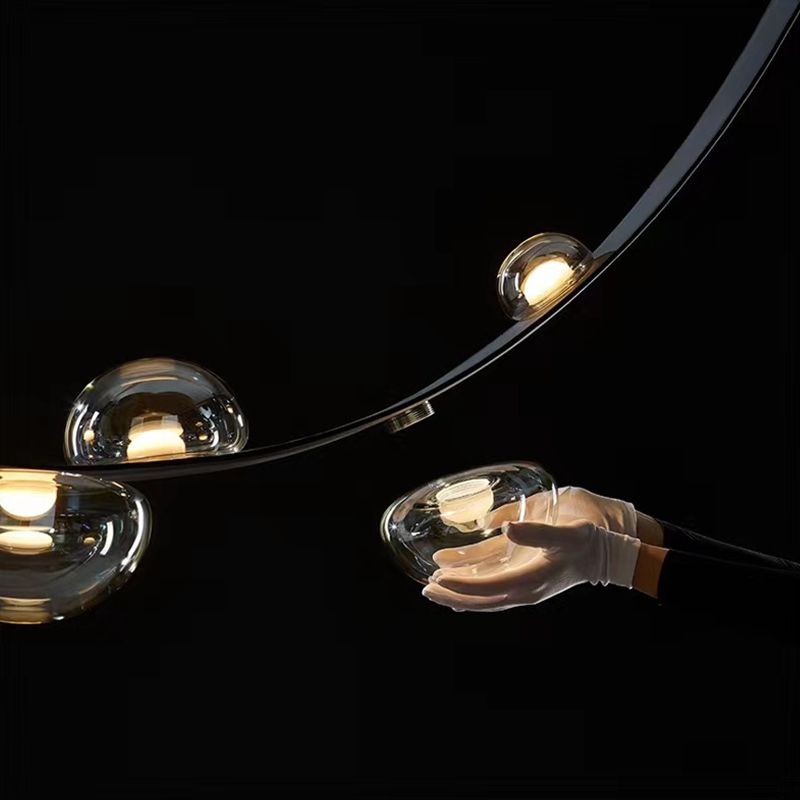 Modern Pendant Lighting Fixtures Glass 7 Lights Island Light Fixture for Dining Room