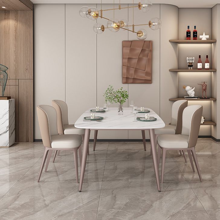 1/4/5/7 Pieces Dining Chairs Set  Dining Table Set with Sintered Stone Top