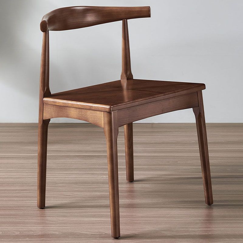 Silla lateral con respaldo abierto de estilo industrial para cocina, silla lateral de comedor de madera sin brazos