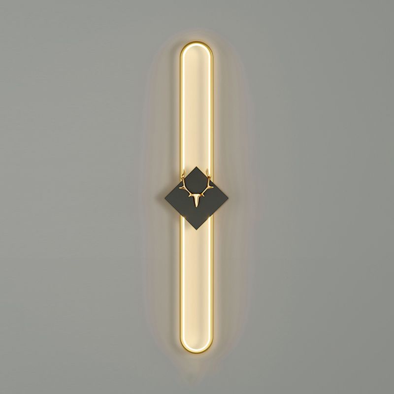 Aluminum Linear Wall Light Nordic Style LED Wall Sconce with Antlers for Living Room