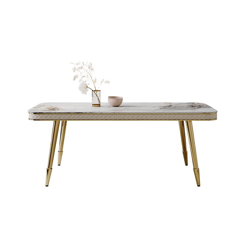 Glam Dining Table Set 1/5 Pcs Rectangle Dining Table with Upholstered Side Chairs