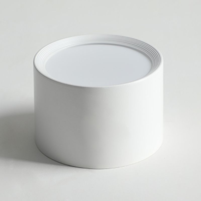 Modern Minimalist LED Flush Mount Iron Cylindrical Ceiling Light with Acrylic Shade