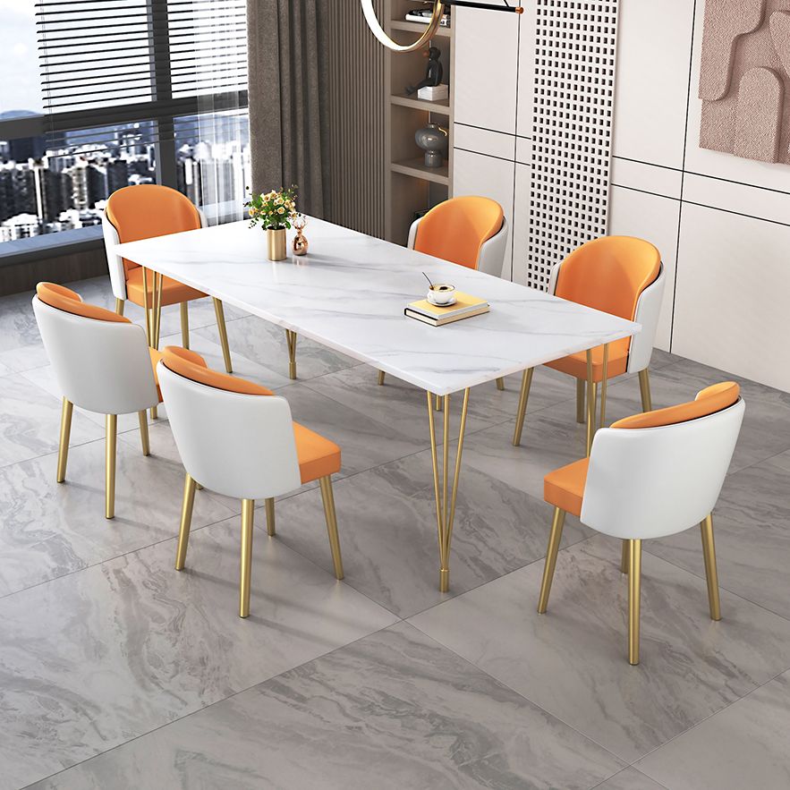 Nordic 1/5/7 Pieces Dining Set Rectangle Stone Dining Table for Kitchen Dining Room