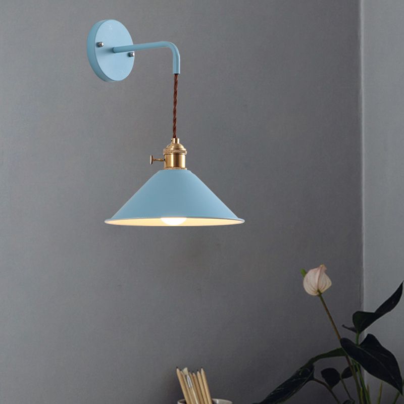 Contemporary Macaron Metal Wall Light Cone Shaded Lighting for Room
