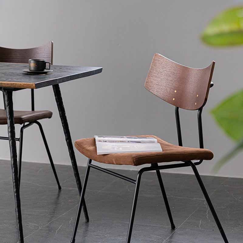 Sillas de comedor estilo moderno Silla auxiliar de cocina sin brazos con patas de metal