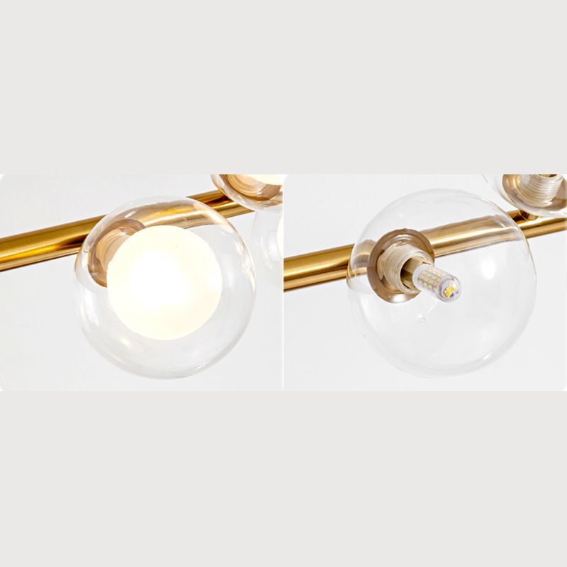 Gold Bubbles Island Luz colgante Simplicidad estilo lámpara de lámpara de vidrio