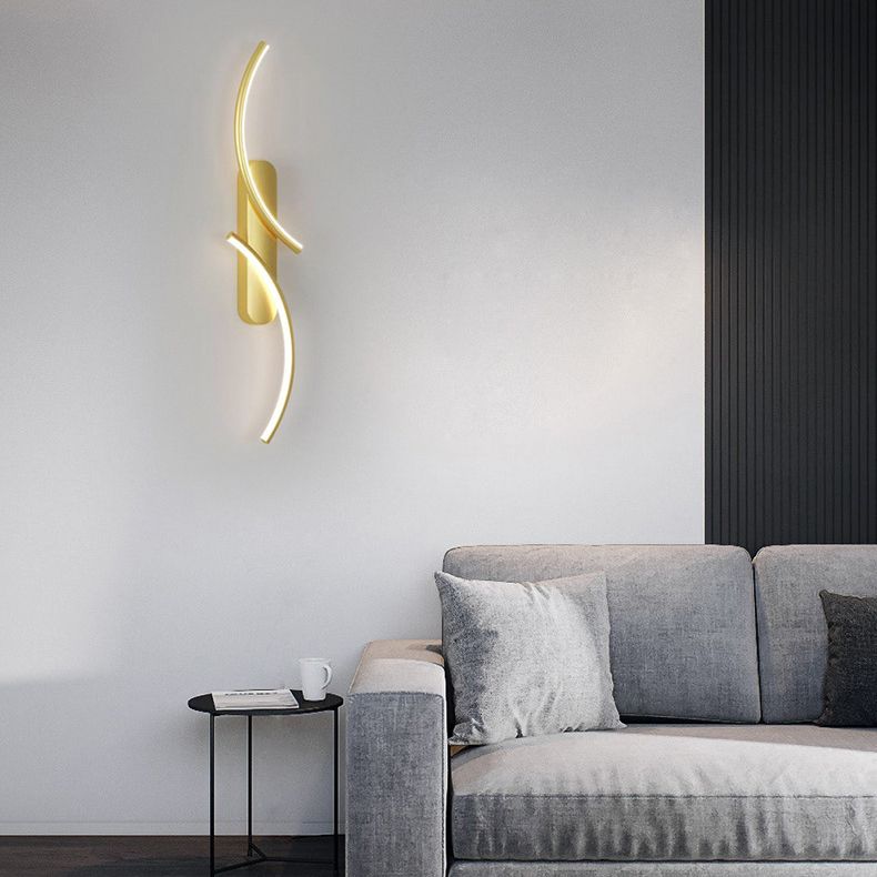 Metal Linear Shape Wall Mount Lighting Modern 2-Lights Wall Mount Light Fixture