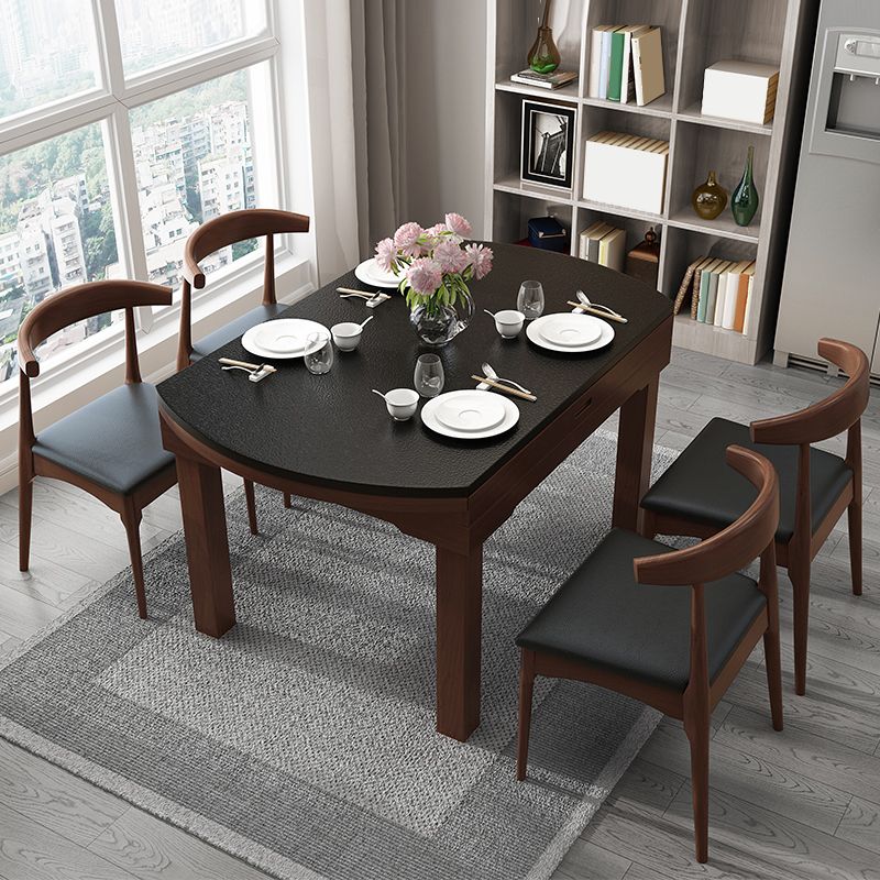 Contemporary Kitchen Dinner Table Extendable Wood Dining Table