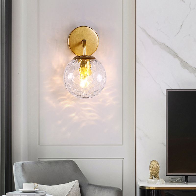 Minimalist Style Wall Sconce Lighting Glass Ball Shade Wall Lighting Fixtures