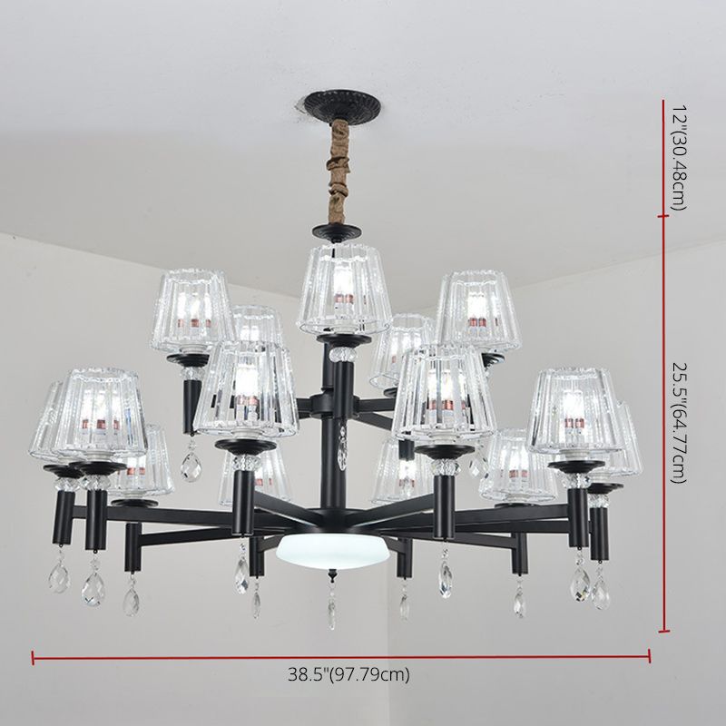 Lampadario in vetro colorato artigianale ombreggiato in stile mediterraneo lampada per lobby