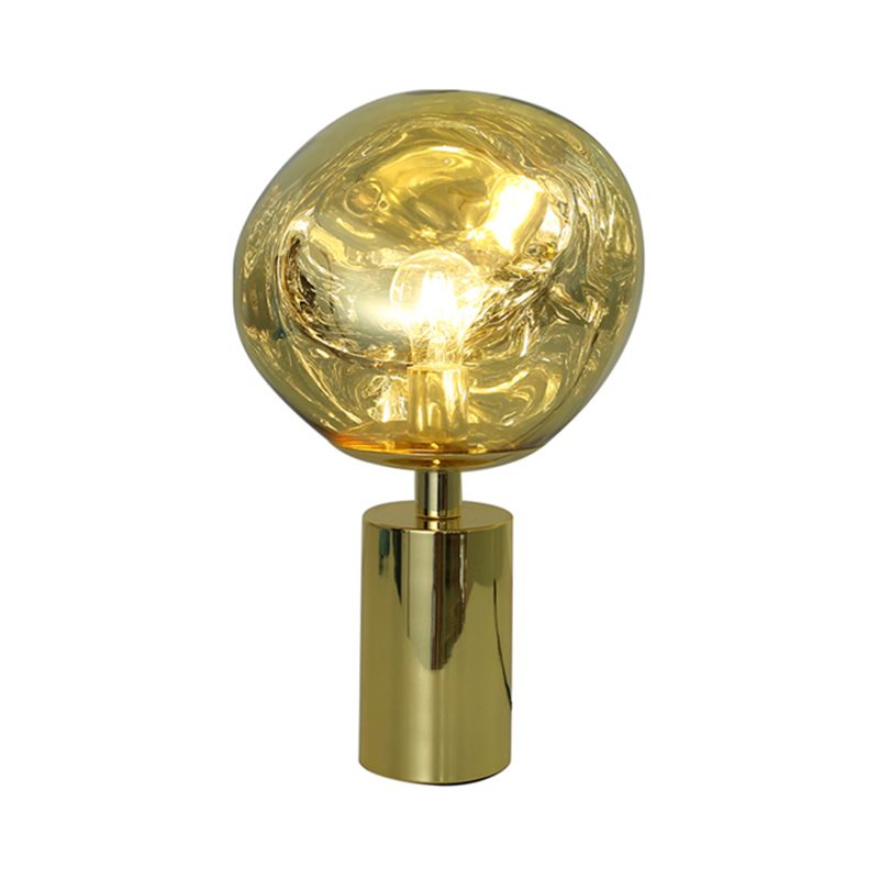 Accensione da tavolo fuso in stile modernista argento/vetro soffiato a mano 1 testa da soggiorno lampada da tavolo