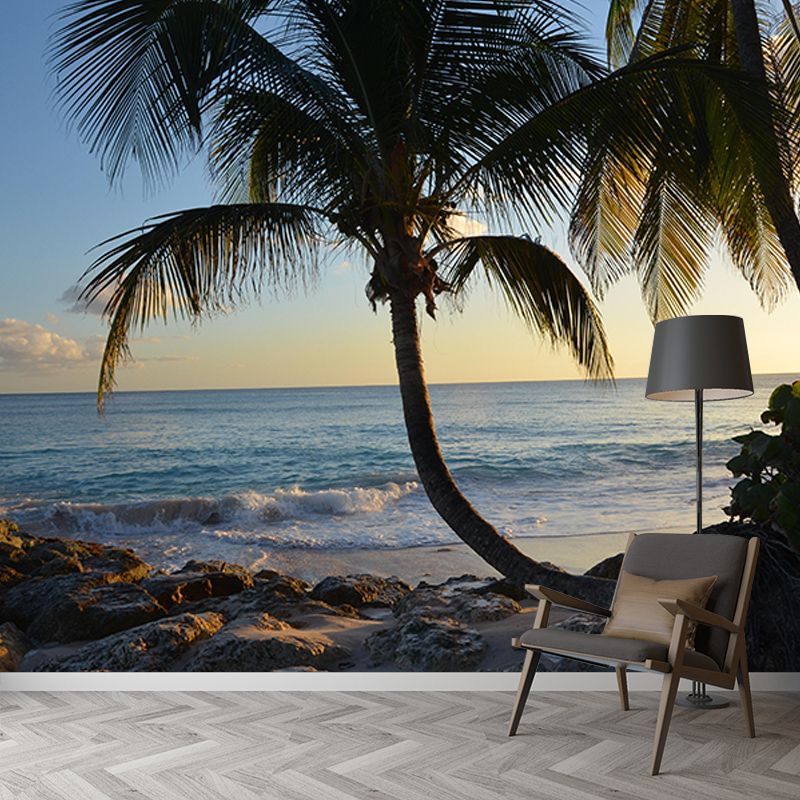 Beach Customized Palm Tree Mural Tropical Mildew Resistant Bedroom Wall Mural