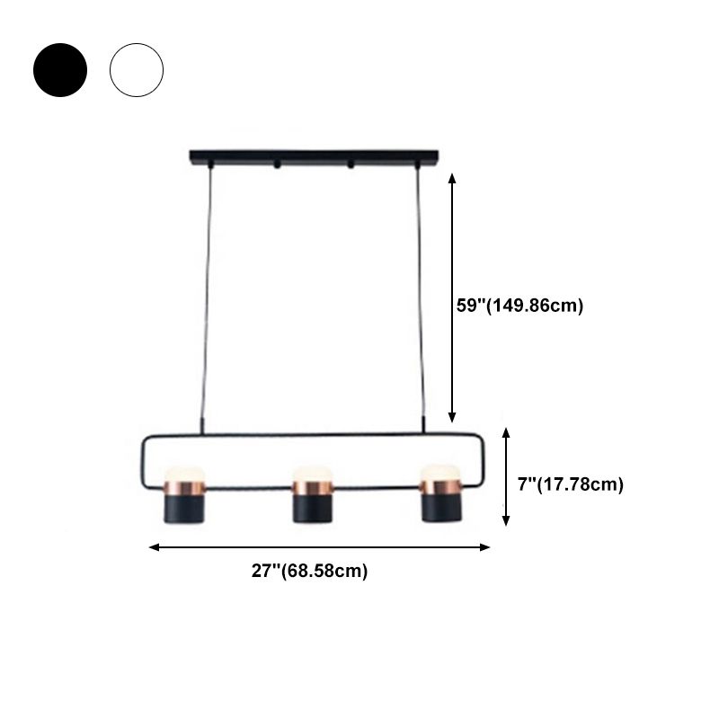Modern Metal Track Lamps Multi-Head Restaurant Island Light Fixtures with Cylinder Shade