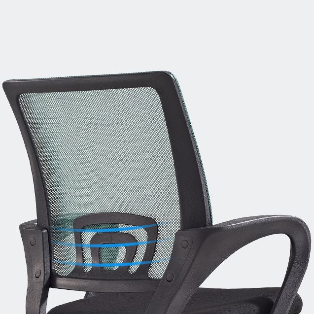 Middle Back Office Chair Fixed Arm Office Chair with Gauze Sponge Cushion