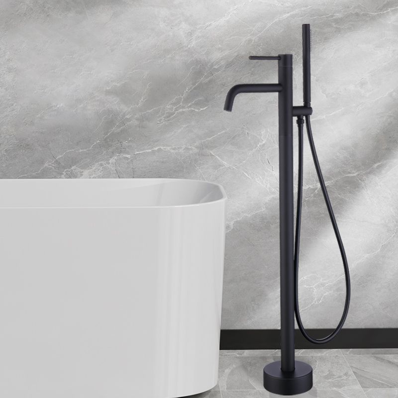 Floor Mounted Metal Freestanding Tub Filler One Handle Freestanding Faucet