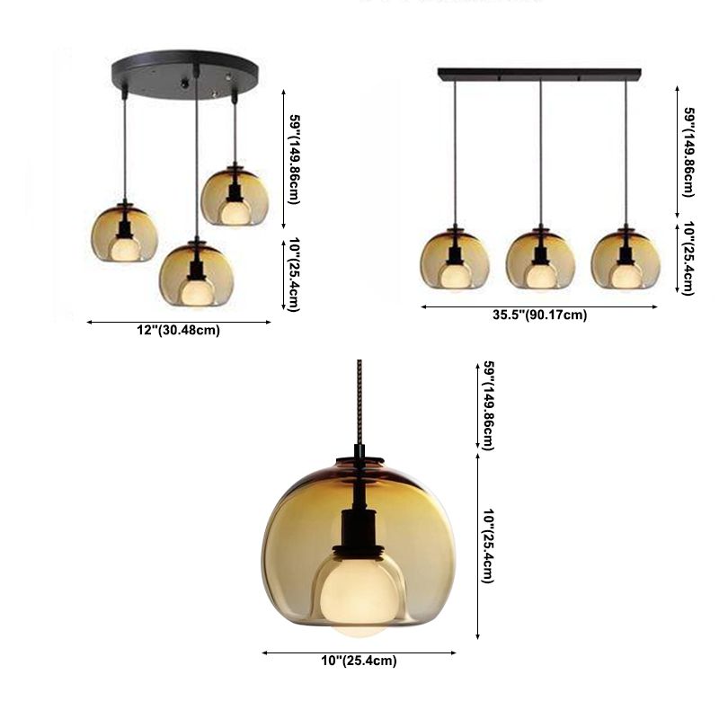 Global Glass Mini Pendant Light Dining Room Modern Ceiling Hanging Lamp