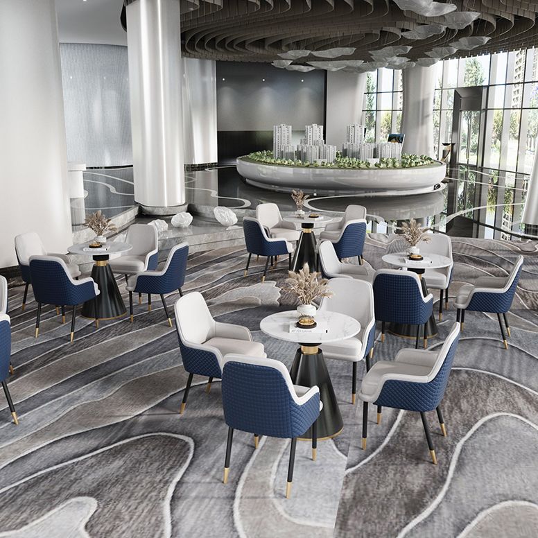 Metal Modern Round Indoor Table Sintered Stone Top Table for Kitchen and Dining Room