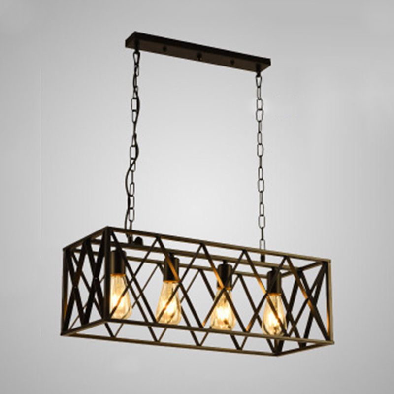 Rectangular Shape Island Pendant Industrial Style Island Pendant Lighting for Living Room