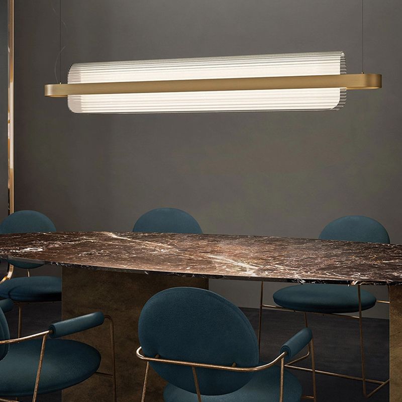 Modern Style Island Pendant Acrylic 1 Light Island Light in Gold for Restaurant