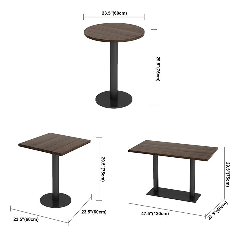Industrial Solid Wood Dinner Room Kitchen Table Brown Top Table with Black Frame for Dining Room